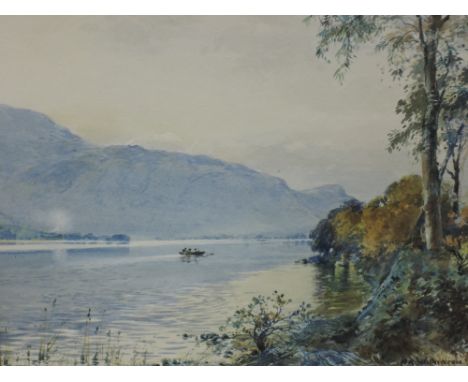 Henry Robinson Wilkinson, (1884-1894), a watercolour, Coniston Lake from Beck Lea, signed and attributed verso, 24 x 30cm, mo