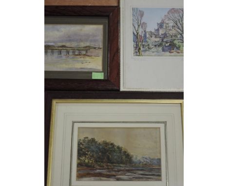 Sydney Buckley (1899-1982), after,a print, Cartmel, signed, 16 x 17cm, framed, 27 x 22cm,  (19th/20th century), a watercolour