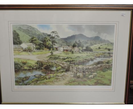 Judy Boyes, (contemporary), after, a print, Sunset at Watendlath, signed. 35 x 51cm, mounted framed and glazed, 55 x 69cm