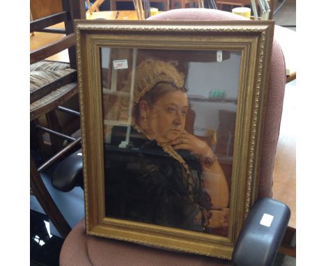 A PRINT OF QUEEN VICTORIA   H62CM W48CM