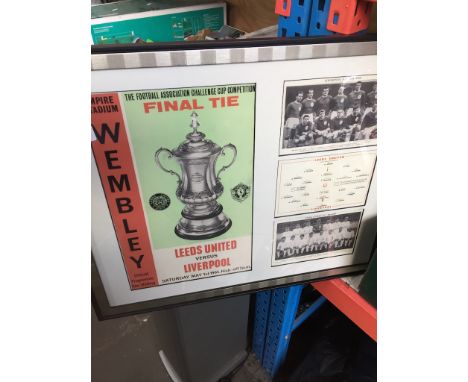 WEMBLEY FINAL 1965 LEEDS V LIVERPOOL FRAMED ITEM