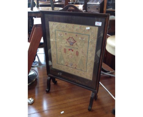 A TAPESTRY FIRE SCREEN  