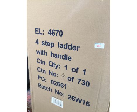 FLAT PACK 4 STEP LADDER WITH HANDLE
