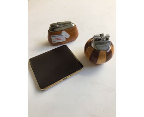 TWO LIGHTERS AND A CIGARETTE CASE    C