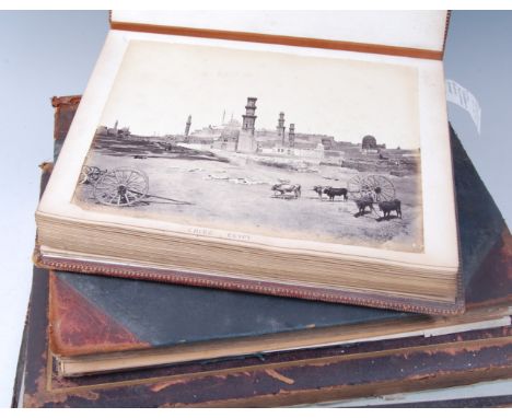 Photographs - Three 19th century photograph albums containing assorted architectural and topographical photographs and prints
