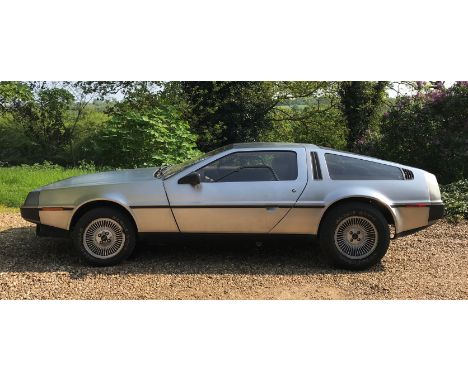 A 1981 DeLorean DMC 12 sports car, registration number KUC 935W, approx 25,850 miles, manual, with MOT, sold with V5, large f