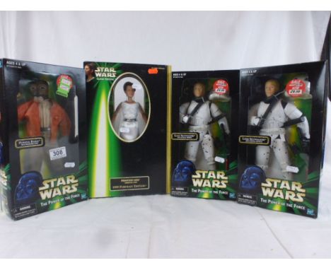 Star Wars - Collection of 3 boxed Hasbro The Power of the Force figures to include Luke Skywalker with Dianoga Tentacle x 2, 