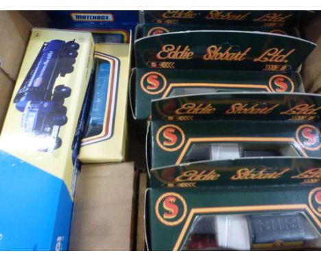 Nine boxed diecast models to include Siku 2522 1:55 Unimog with Forklift Truck, Corgi Eddie Stobart x 4 Corgi 16303 Ever Read