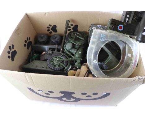 Vintage collection of Action Man to include Eagle Eyes Action Man figure , Action Man Tank , Scout Car , Motorcycles &amp; Si