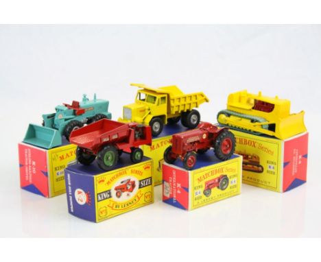 Five boxed Matchbox Lesney King Size diecast models to include K10 Aveling Barford Tractor Shovel, K2 Muir Hill Dumper, K4 In