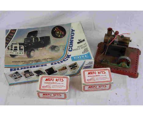 Boxed ERTL Blueprint Replica Model Kit Rubber Duck Convoy 1/25th scale (unmade with instructions), 2 x boxed 1/43 Meri Kits A