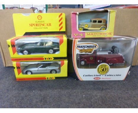 Collection of 50 boxed diecast models to include Matchbox, Maisto, Shell, Oxford, Corgi, View Vans, Classic Car, Classic Doub