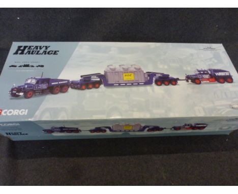 Boxed Corgi ltd edn Heavy Haulage 18007 Wrekin Roadways Scammell Contractor x 2, 24 Wheeler Girder Trailer &amp; Transformer 