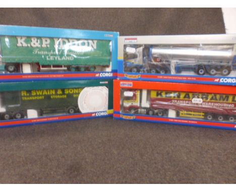 Four boxed 1:50 Corgi Hauliers of Renown model to include CCCC12224 Scania 4 Series General Purpose Tanker Stiller Group, CC1