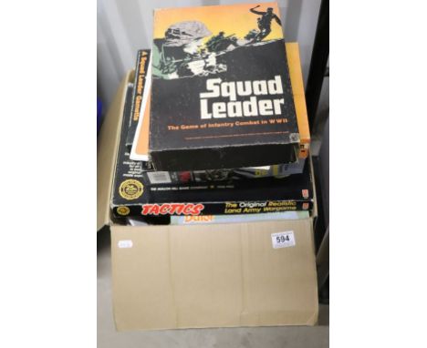 A box of various Avalon Hill role playing games