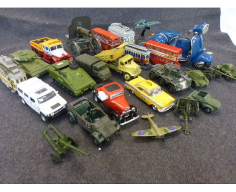 Collection of play worn diecast models to include Dinky, Solido, Corgi, Kinsmart etc.