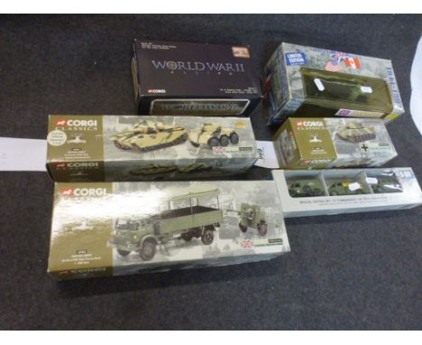 Six boxed diecast models to include 3 x Corgi Classics Limited Edition Fighting Vehicles German Army Heavy Tank (66601), Brit