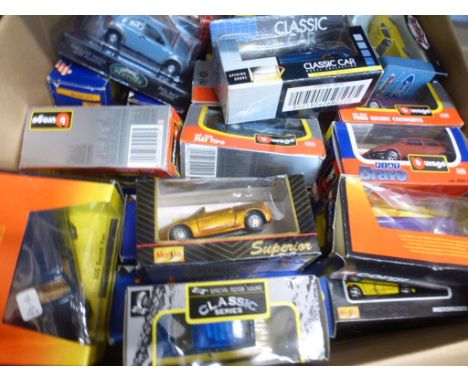 Large collection of boxed diecast models to include various makers featuring Burago, Corgi