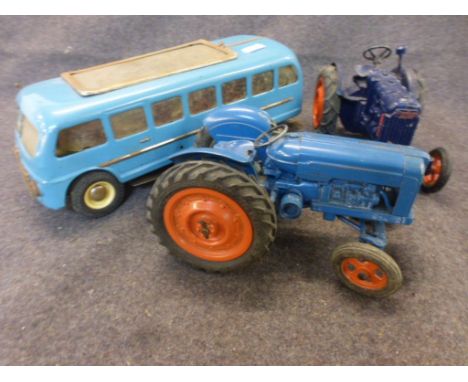 Two vintage diecast Chad Valley Fordson tractors to include one with wind up action wheels. To also include an Italian made w