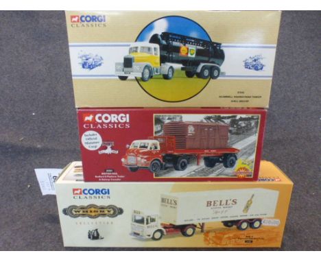 Three boxed Corgi Classics diecast models to include Limited Edition 1:50 British Rail trailer &amp; contailer (20301), Road 