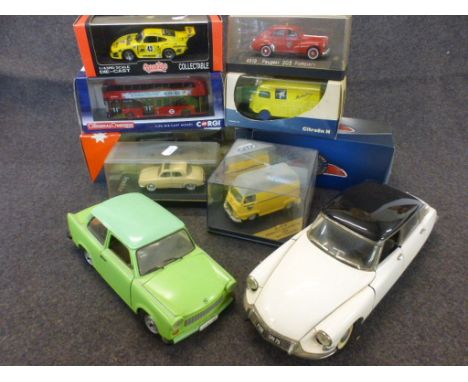 A Collection of 10 diecast models to include boxed Lledo Thrust SSC Jordanian limited edition, boxed Editions Atlas Collectio