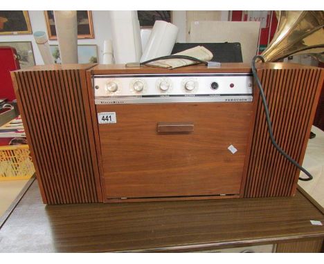 A Ferguson 1970's model 3025 record player, arm needs attention