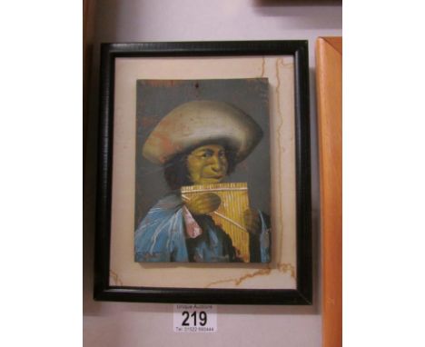 An early 19th century 'Peruvian Portrait' painted panel, 11.5cm x 15.5cm