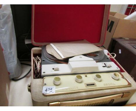 A reel to reel tape recorder