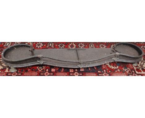 A 19th century steel fender, width 135cm. 