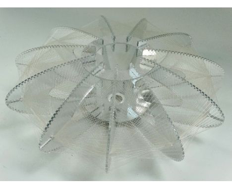 A retro perspex ceiling light shade, diameter 57cm.