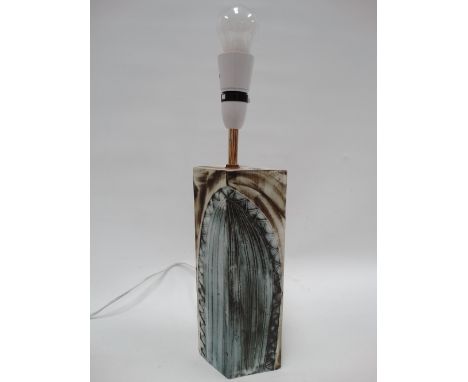A Carn Pottery Penzance table lamp base, height overall 41cm. 