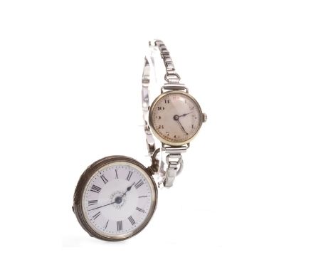 LADY'S EARLY TWENTIETH CENTURY MANUAL WIND WRIST WATCH, unsigned movement, the case signed Rolex, the round dial with Arabic 