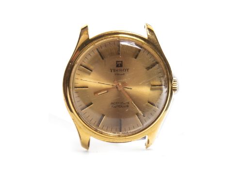 GENTLEMAN'S TISSOT ACTUALIS AUTOLUB 1970S GOLD PLATED MANUAL WIND WRIST WATCH, the round gold coloured dial with applied bato