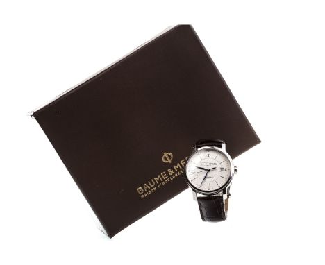 GENTLEMAN'S BAUME &amp; MERCIER GENEVE AUTOMATIC STAINLESS STEEL WRIST WATCH, watch ref. M0A08791 and no. 5673231 from papers