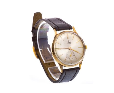 GENTLEMAN'S TUDOR MANUAL WIND WRIST WATCH, the round dial with applied gold coloured baton hour markers, subsidiary seconds a