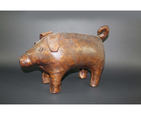 LIBERTY LEATHER PIG - OMERSA a leather clad model of a Pig, made by Omersa for Liberty (unmarked). 46cms long, 33cms high *Om