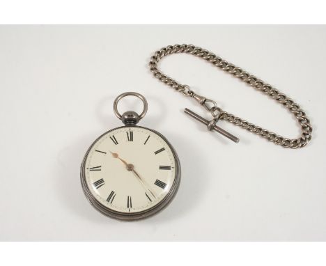 A SILVER OPEN FACED POCKET WATCH the white enamel dial with Roman numerals, hallmarked for London 1823, the movement signed G