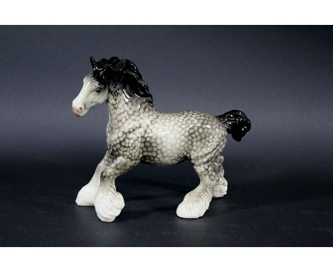 BESWICK CANTERING SHIRE HORSE - ROCKING HORSE GREY Model No 975 Cantering Shire Horse, in the Rocking Horse Grey colourway. D