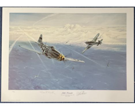 WWII Double Signed Simon Smith Colour Print Titled Little Friends 50 of 500 Signed by The Artist Plus One Other Measures Appr