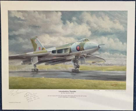 WW2 Signed Limited Edition Print (500) Lincolnshire Thunder by Roy Garner approx size 14 x 17 Signed by the Artist plus a 617