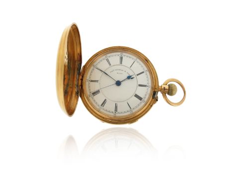 A gentleman's 18ct gold pocket watch by Thomas Russell &amp; Son, the signed white dial with Roman numerals and sweep seconds