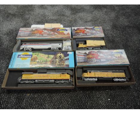 Four Athearn HO Scale Union Pacific and Amtrak Locomotives, all boxed