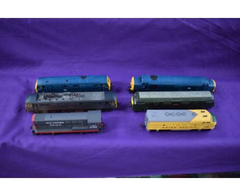 Eight Hornby and similar 00 gauge diesel and electric locomotives along with three HO scale Walthers and similar American loc