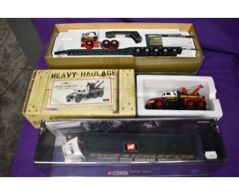 Three Corgi 1:50 scale diecast Eddie Stobart Articulated Wagons, all boxed CC12203, 75201 &amp; CC12306