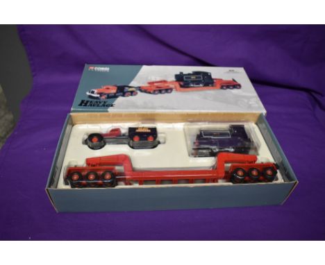 A Corgi 1:50 scale Limited Edition Heavy Haulage diecast, Diamond T Ballast with Girder Trailer &amp; Locomotive Load, Annis 