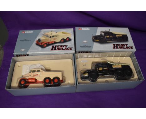 Two Corgi 1:50 scale Limited Edition Heavy Haulage diecasts, Scammell Constructor Siddle C Cook CC11101 and Scammell Contract