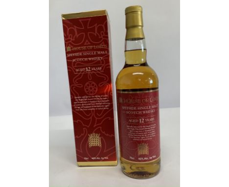 House of Lords Speyside Aged 12 Year Single Malt Scotch Whisky, 700ml.