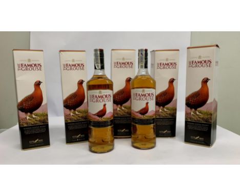 Five The Famous Grouse Finest Blended Scotch Whisky 5 x 1L.