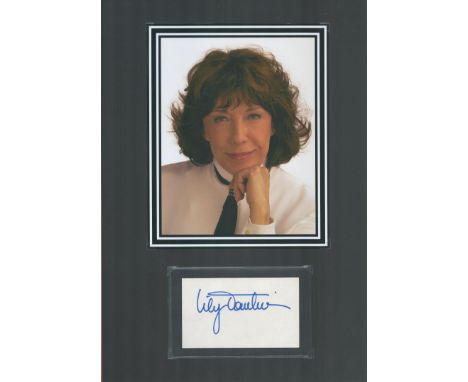 Actor, Lily Tomlin matted signature piece, overall size 16x12. This beautiful item features a colour photo and a signed card 