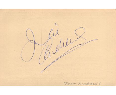 Dame Julie Andrews signed 6x4 Walt Disney Mary Poppins card signature on reverse. Dame Julie Andrews DBE (born Julia Elizabet